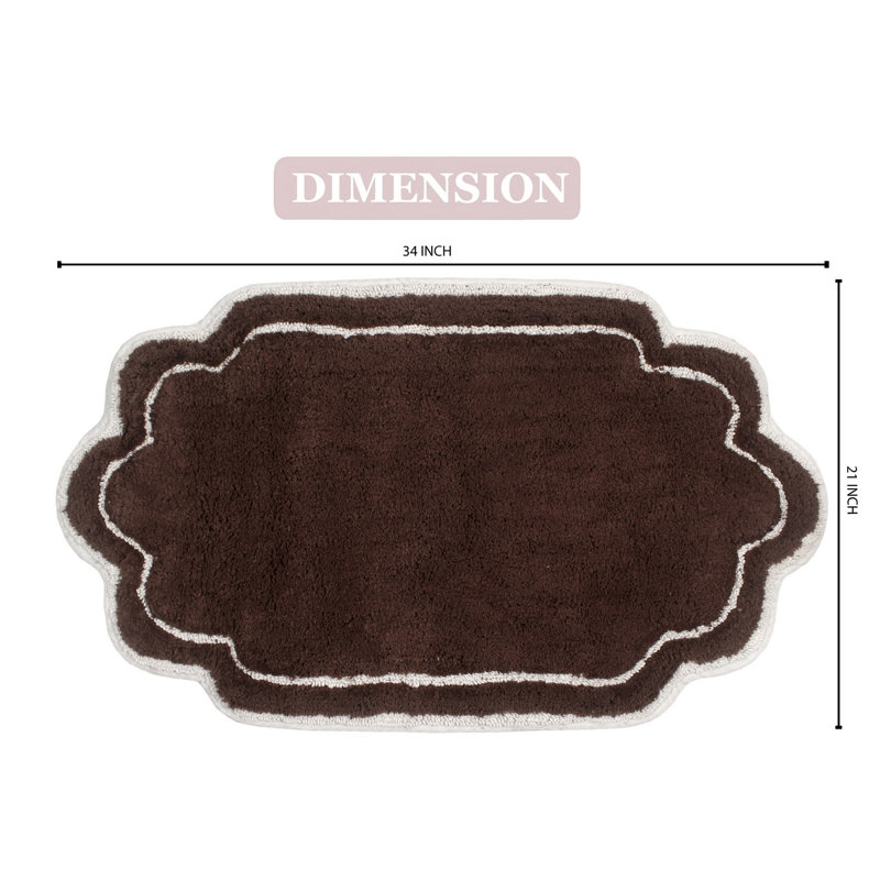 Dobrinka Bath Rug, Brown, 21" W x 34" L
