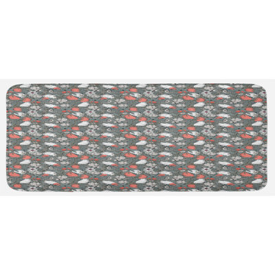Traditional Floral Synthetic Kitchen Mat