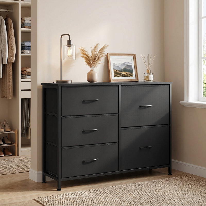5 Drawer Storage Drawer, Black