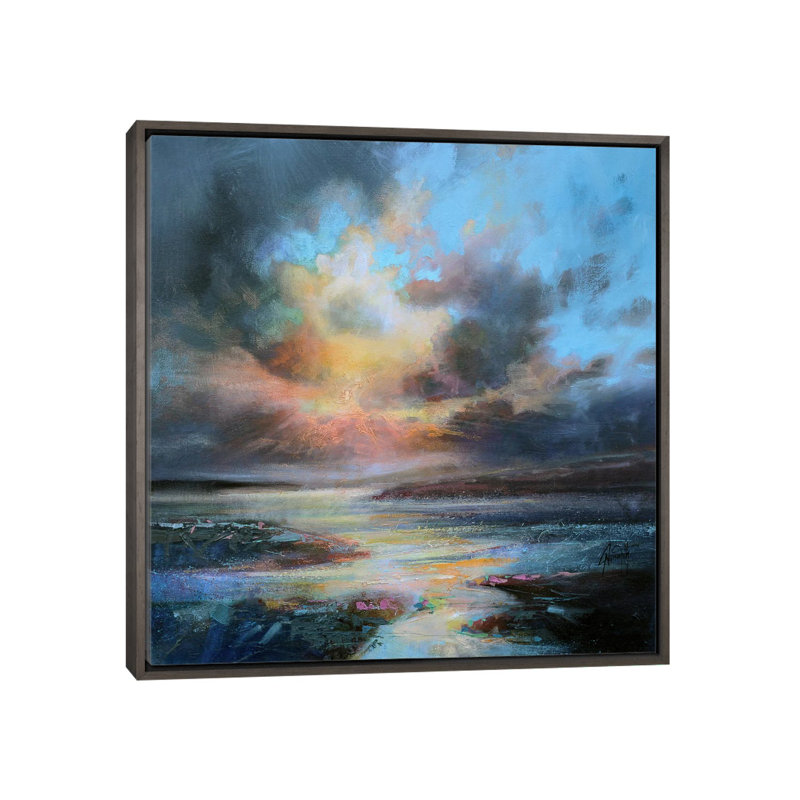 Ouverture par Scott Naismith - reproduction d'art, Pas de tapis, H 18 po x l 18 po x 1,5 po, Toile avec cadre gris