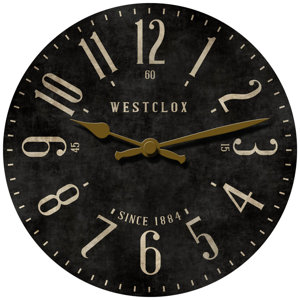 Vintage Analog Black MDF Quartz Accurate 15.5" Wall Clock By Westclox