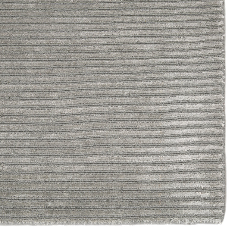 Tapis gris fait à la main Nico, Rectangle de 10 pi x 14 pi