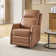 McGuffey Faux Leather Swivel Rocker Recliner with Metal Base