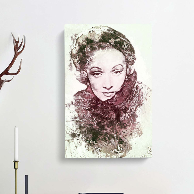 Marlene Dietrich In Abstract - Wrapped Canvas, 50cm H x 35cm W x 3cm D