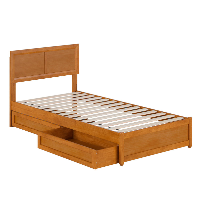 Lit à panneaux en bois Astley, Caramel clair, Simple TG