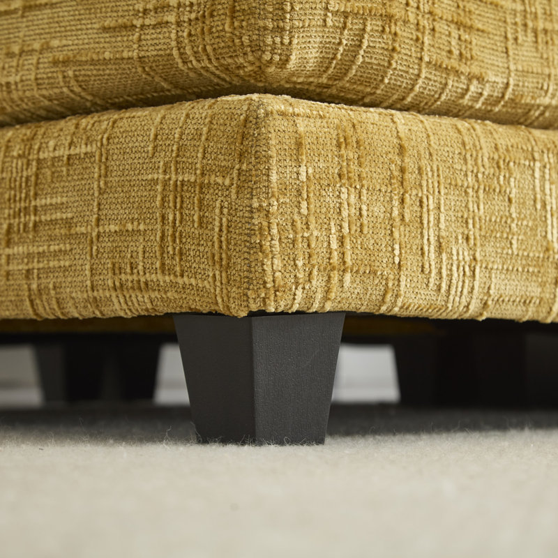 Détente deux en chenille jaune avec poches détachables, scintillantes et repose-pieds en tissu