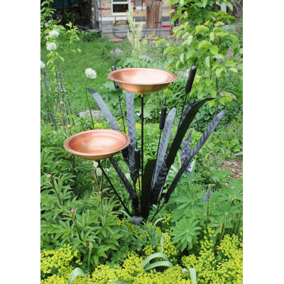 Nieasha Double Cattail Birdbath