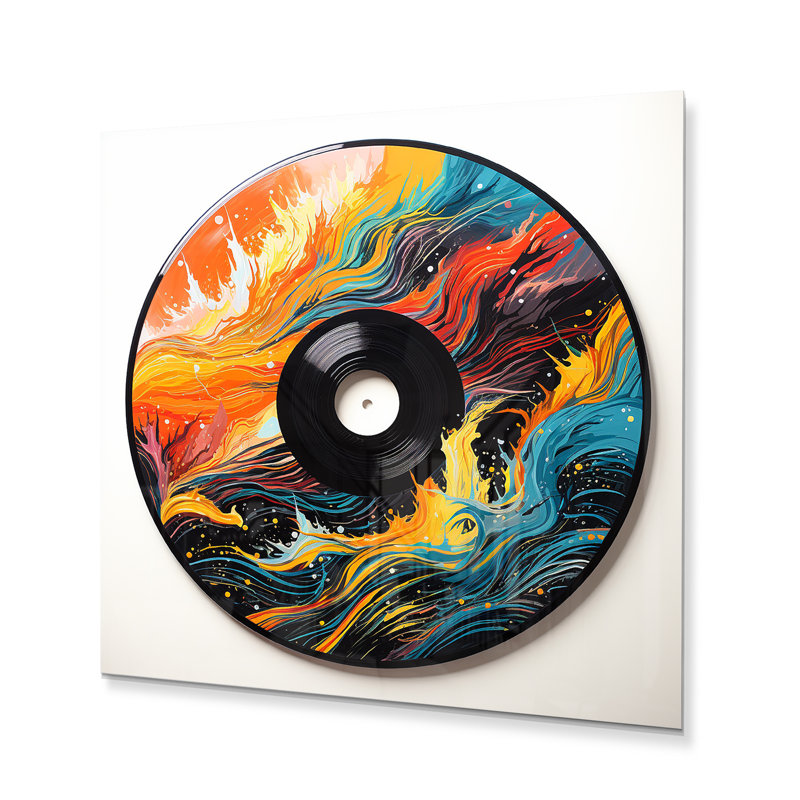 Vinyl Record Vinyl Vibrations - Music Metal Wall Decor, H 29 po x l 29 po x P 1 po
