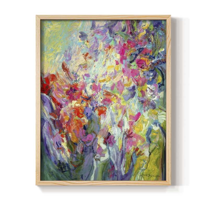 «Bold Flourish I», reproduction encadrée - bois massif, Naturel, H 11 po x l 9 po