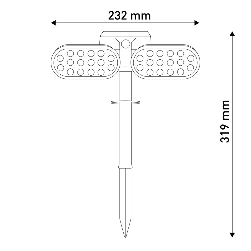 Aryadne Black 31.9Cm H Solar Powered Integrated LED Work Light