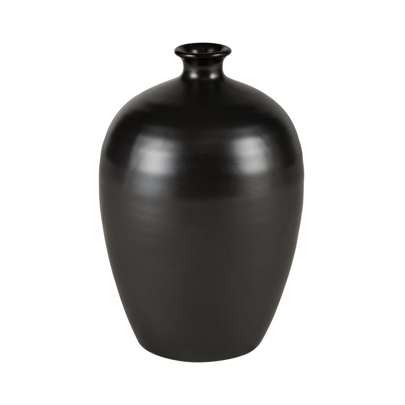 Faye Vase - Medium Black, Black