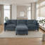 Canapé modulaire moderne en forme de L avec repose-pieds et coussins amovibles - Canapé en lin confortable pour les petits espaces de vie-1576997614