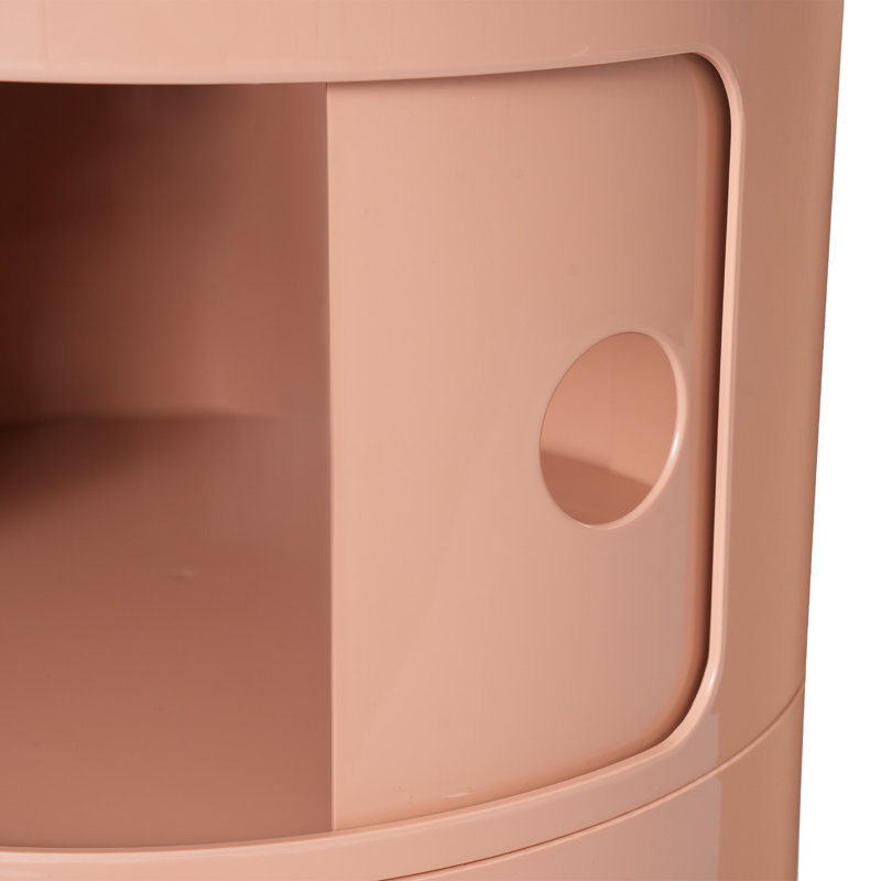 Millian 3-Tier Round Cabinet Drawer Organizer With Storage, Pink