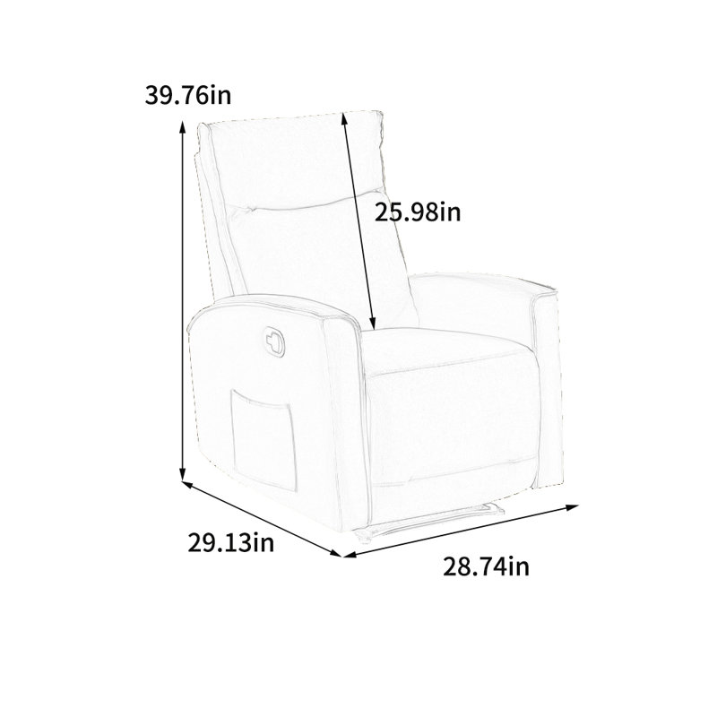 Ergonomic recliner in Minimalist style, Yellow Linen Blend