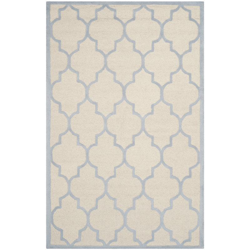 Cannen Hand Tufted Wool Geometric Rug, Rectangle 5' x 8'