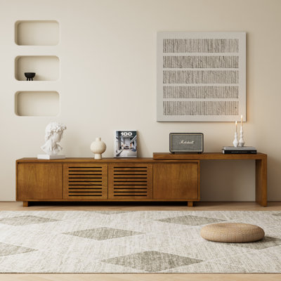 63" Extending Cabinet For Living Room & Bedroom, Mid-Century Console Table For Tvs Up To 75"