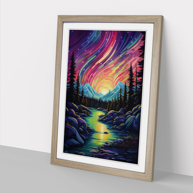 Single Picture Frame Wall Art, 34cm H x 25cm W, Oak Framed