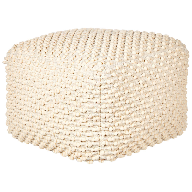 Amaijah 50cm Wide Square Pouf Ottoman, Beige