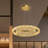 Modern Gold 2 Ring Crystal Chandeliers LED Dimmable Pendant Light for Living Room Bedroom
