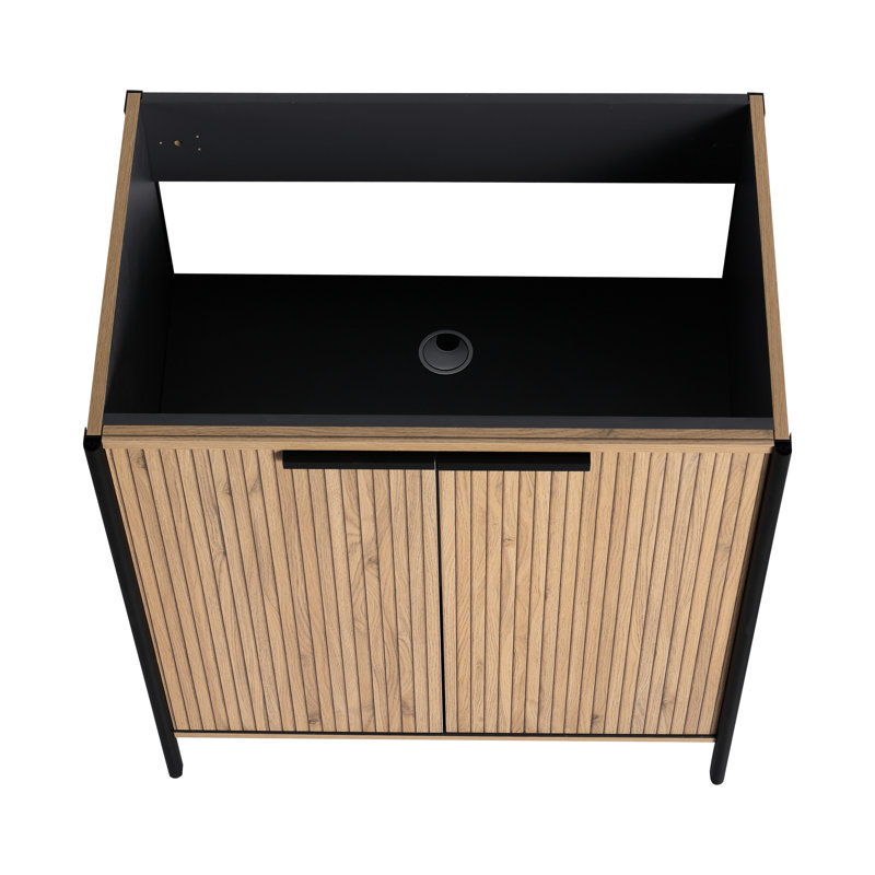 Unité de rangement de salle de bain 30 po - Meuble-lavabo moderne en contreplaqué de café