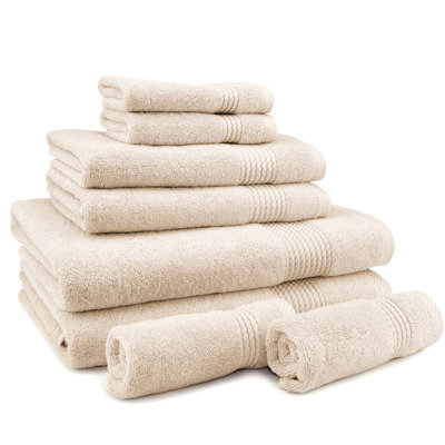 Adlena 8 Piece Turkish Cotton Towel Set