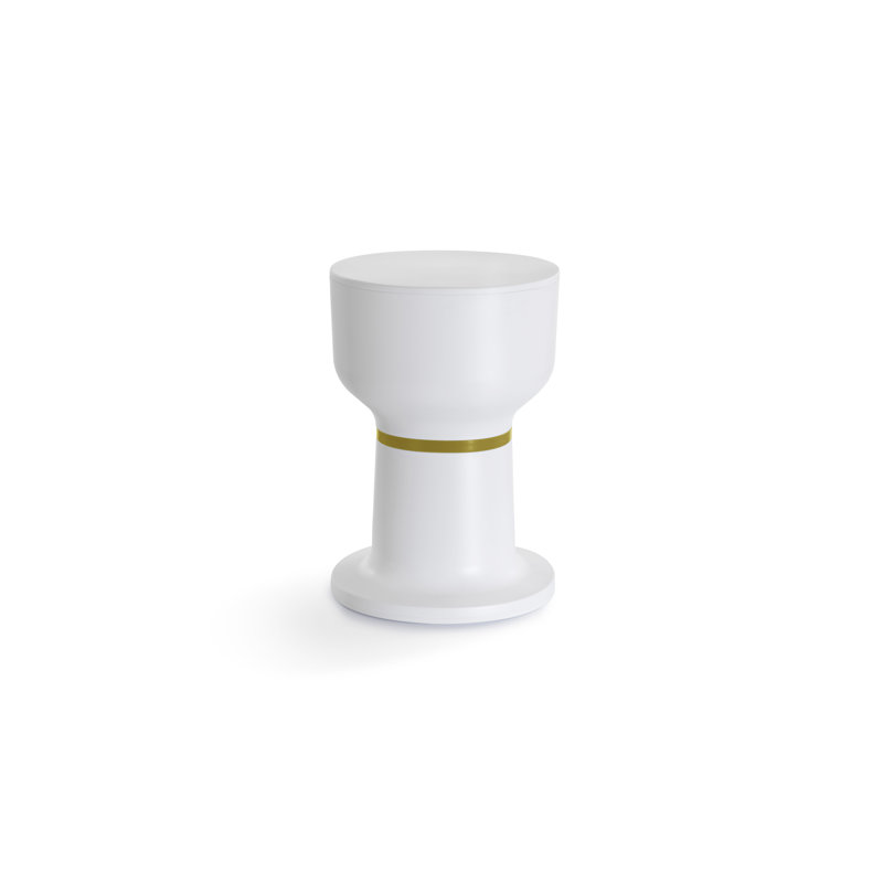 Tabouret d'appoint Paheko HE, Blanc / moutarde
