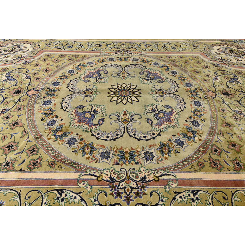 Tapis oriental fait à la main 9 pi 9 po x 13 pi 5 po Golden Olive