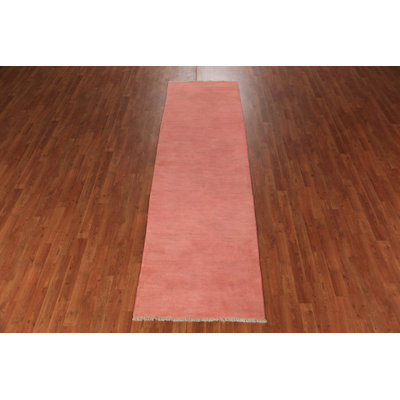 Light Pink Modern Gabbeh Runner Rug 3x10