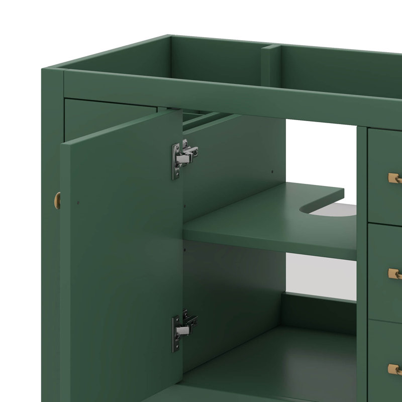 Meuble-lavabo 36 po sans lavabo, séparateur de tiroir multifonctionnel, tablette réglable, Vert
