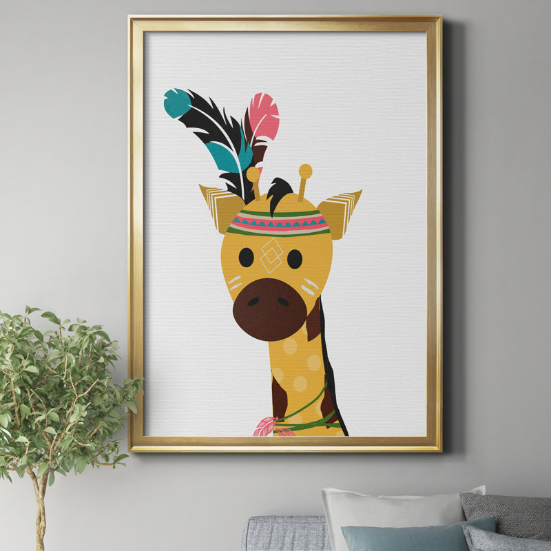 Art encadré Emilio Giraffe, Doré, H 18,5 po x l 24,5 po x P 1,5 po