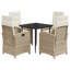 Ensemble repas 5 pièces avec coussins en rotin Red Barrel Studio®-1598176608-1598176639