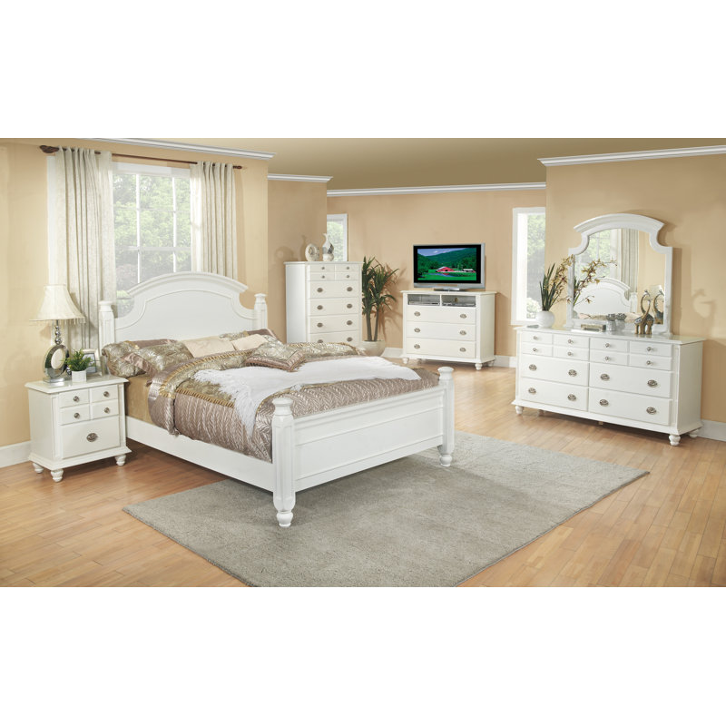 Bucknell Wood Flat Wall Mirror, White