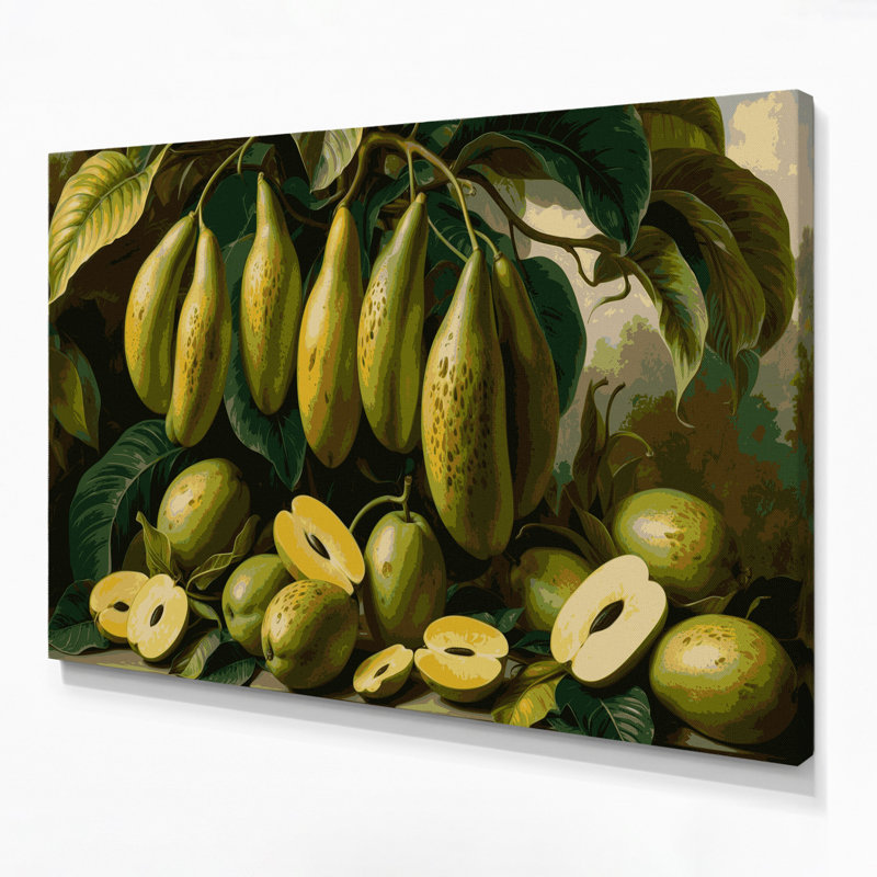 «Fruit Pawpaw», art mural sur toile vert, H 11 po x l 14 po