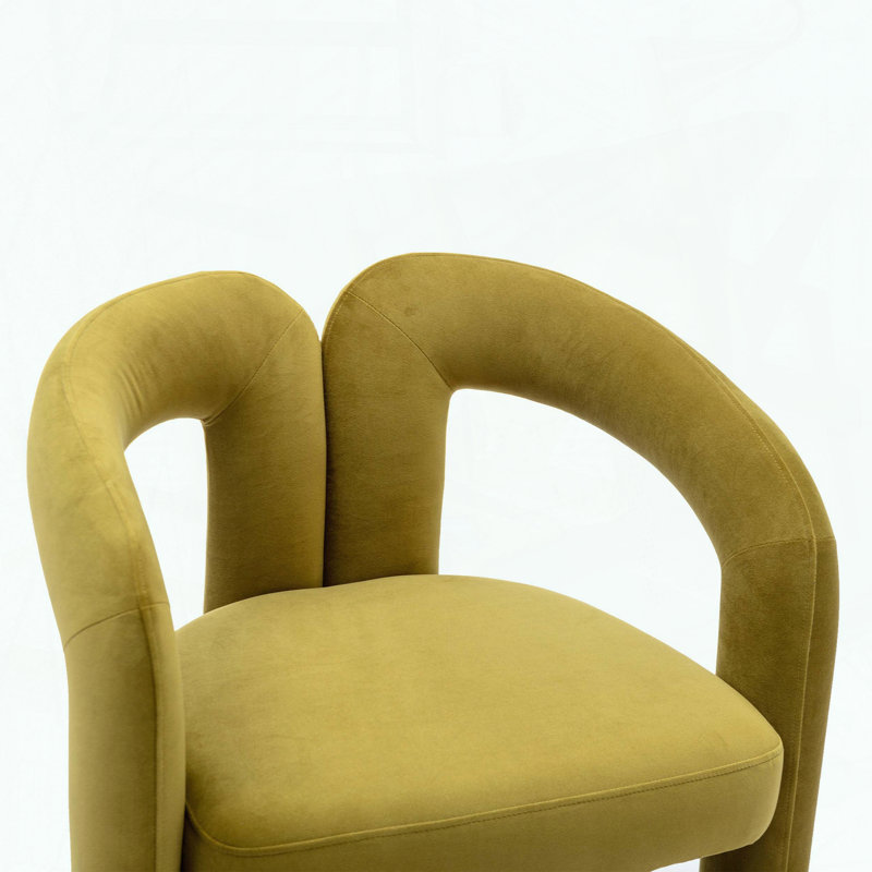 Chaises d'appoint tonneau en velours Contemporary - ensemble de 2, Olive
