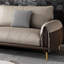 Causeuse coussin en cuir véritable kaki café-607477351-607477344