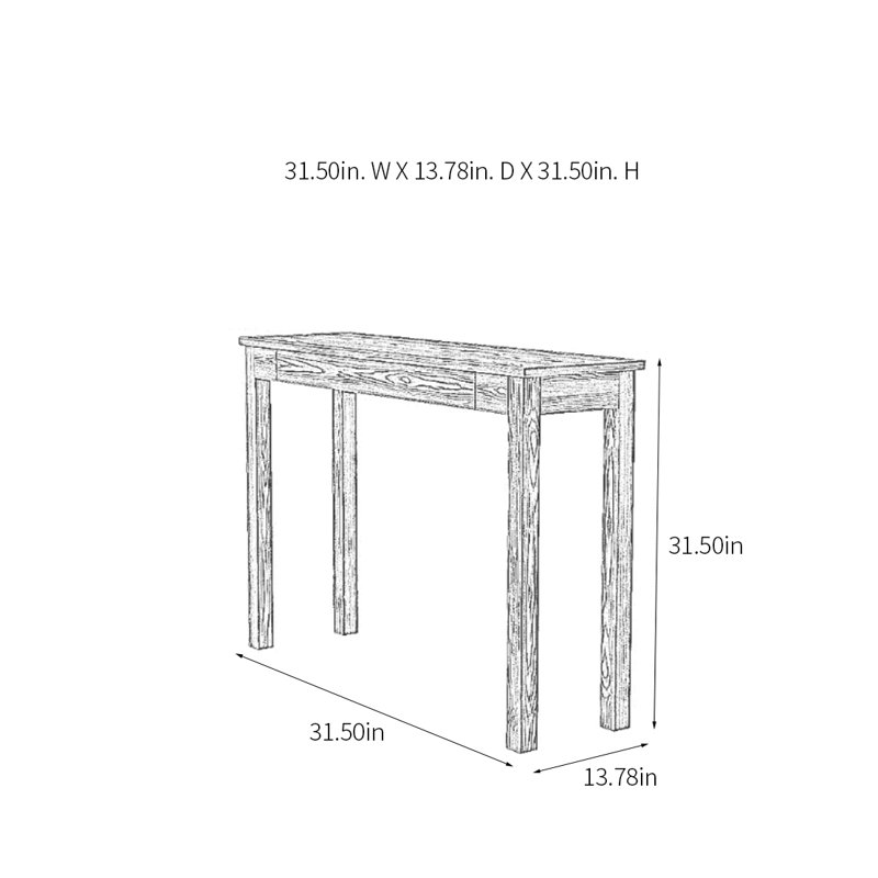 Console Minimalist Creative, H 31,5 po x l 31,5 po x P 13,78 po, Brun