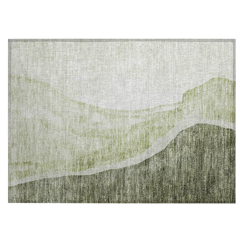 Chrisa Washable Abstract Indoor / Outdoor Rug, Rectangle 1'8" x 2'6"