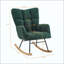 Fauteuil berçant et oscillant rembourré et rembourré en tissu-2073724479