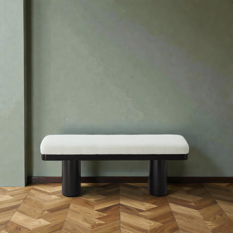Banc rembourré l 47,5 po, Noir