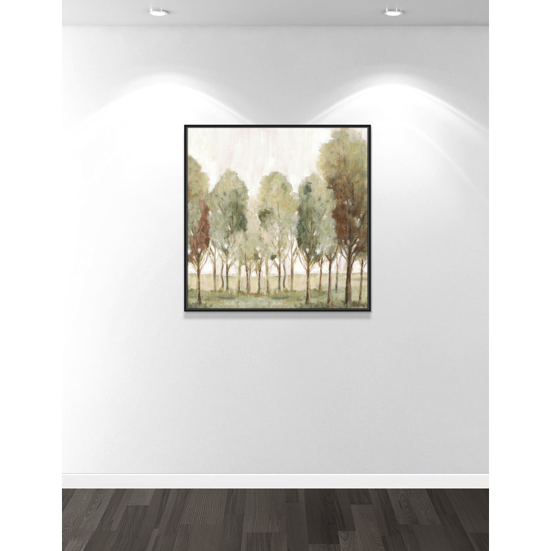 «Silent Fall I Print» par Eva Watts, Toile avec cadre, Cadre flottant noir, L 37,5 po x H 37,5 po