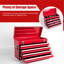 21 - Inch, Heavy Duty Portable Tool Box, Red, 4 Drawers, Liners, Auto Locking, Secure, Transport Steel Portable, Ample Organization
