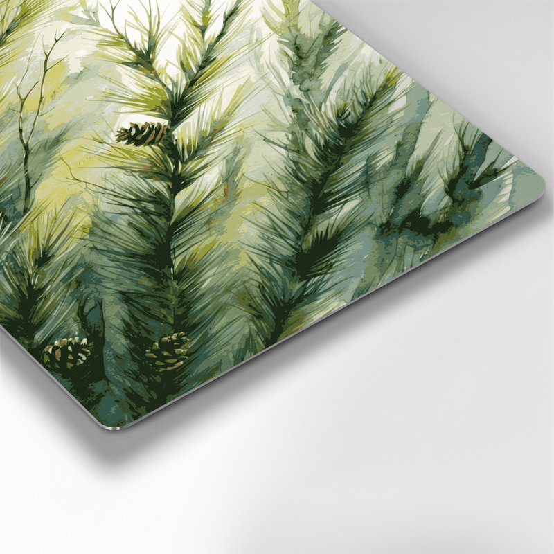 «Botanical Pine Branches», art mural en métal vert, H 240 po x l 240 po x P 0,05 po