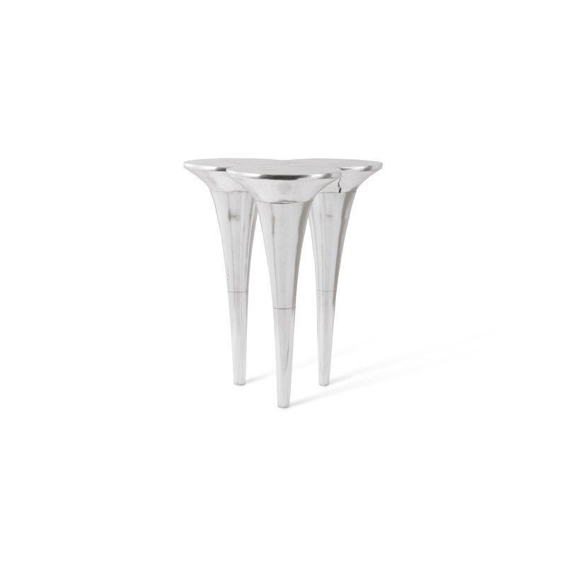 Contemporary Butterfly Silver Leaf Extendable Bar Table