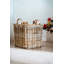 Wicker Log basket square S/2 50x45, 35x40cm