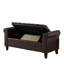 Banc de repose-pieds Jacob, siège capitonné en similicuir brun, 50 po