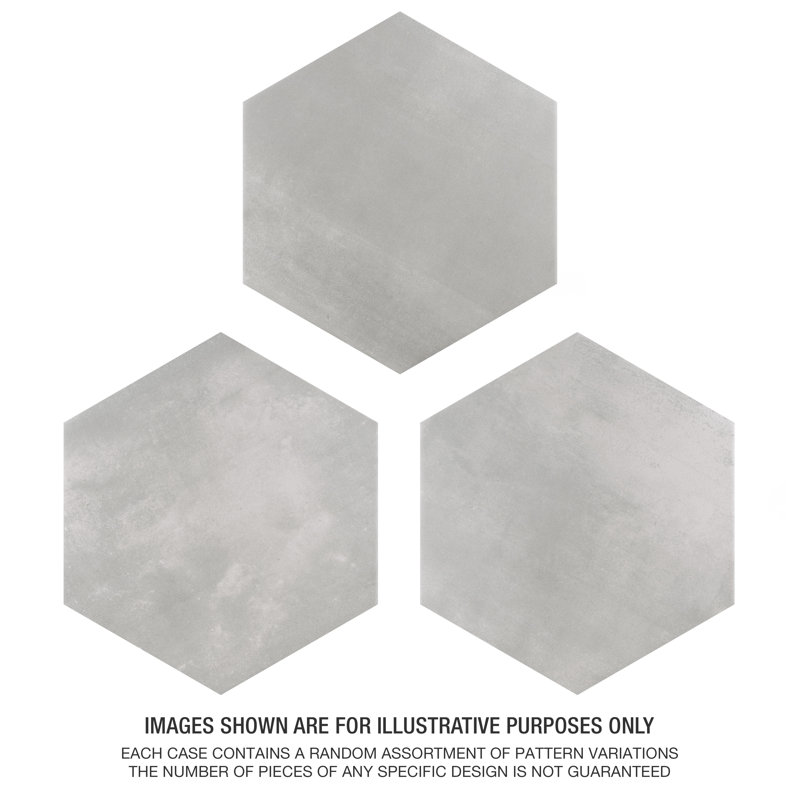 Horizon Hex 7-3/4" x 9"Porcelain Wall & Floor Tile, Gris