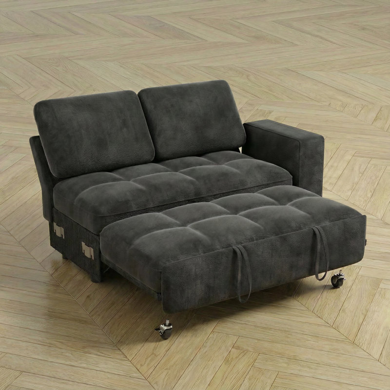 105" Reclining Sofa Bed, Gray