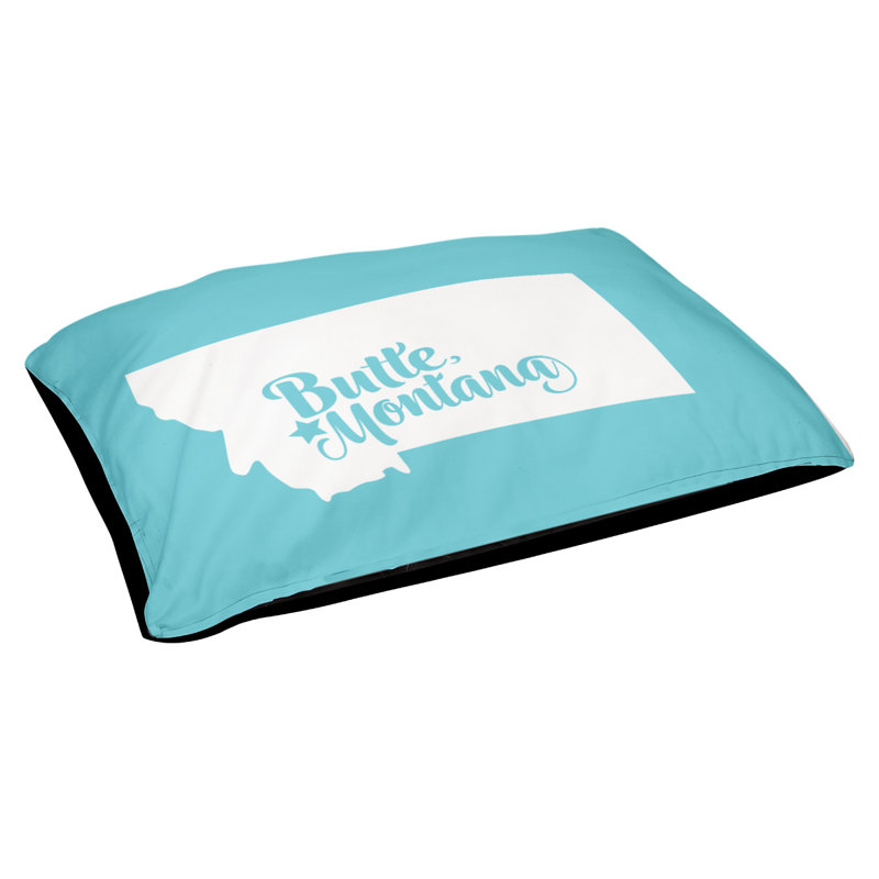 Coussin stylisé montana Butte, Petit (L 18 po x l 28 po), Bleu sarcelle