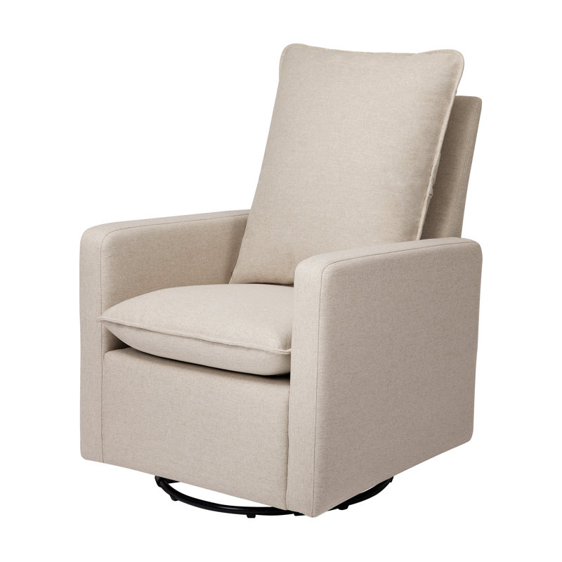 Cali Pillowback Swivel Glider, Beach Eco Weave/Black Base