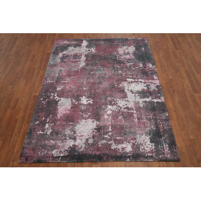 Tapis à motif abstrait expressionniste audacieux 6 x 8
